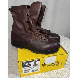 NIB Belleville 330 ST Work Boots Men's 12 Brown Leather Steel Toe‎ USA 330ST